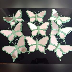 9 pc Butterfly Mirror Wall Decor